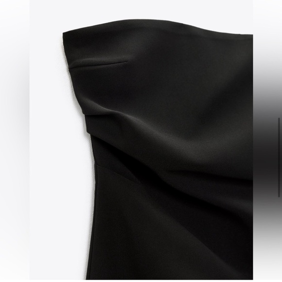 NWOT ZARA Beautiful Black Strapless Midi Dress with Slit - Women’s Medium - Picture 6 of 9